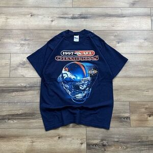 Vintage 1997 Pro Player Denver Broncos AFC Champions Graphic Tee